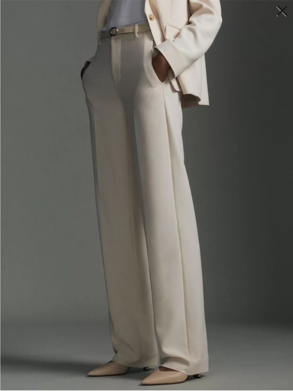 Vince Elsa High-Rise Straight-Leg Trouser Cream Size 6